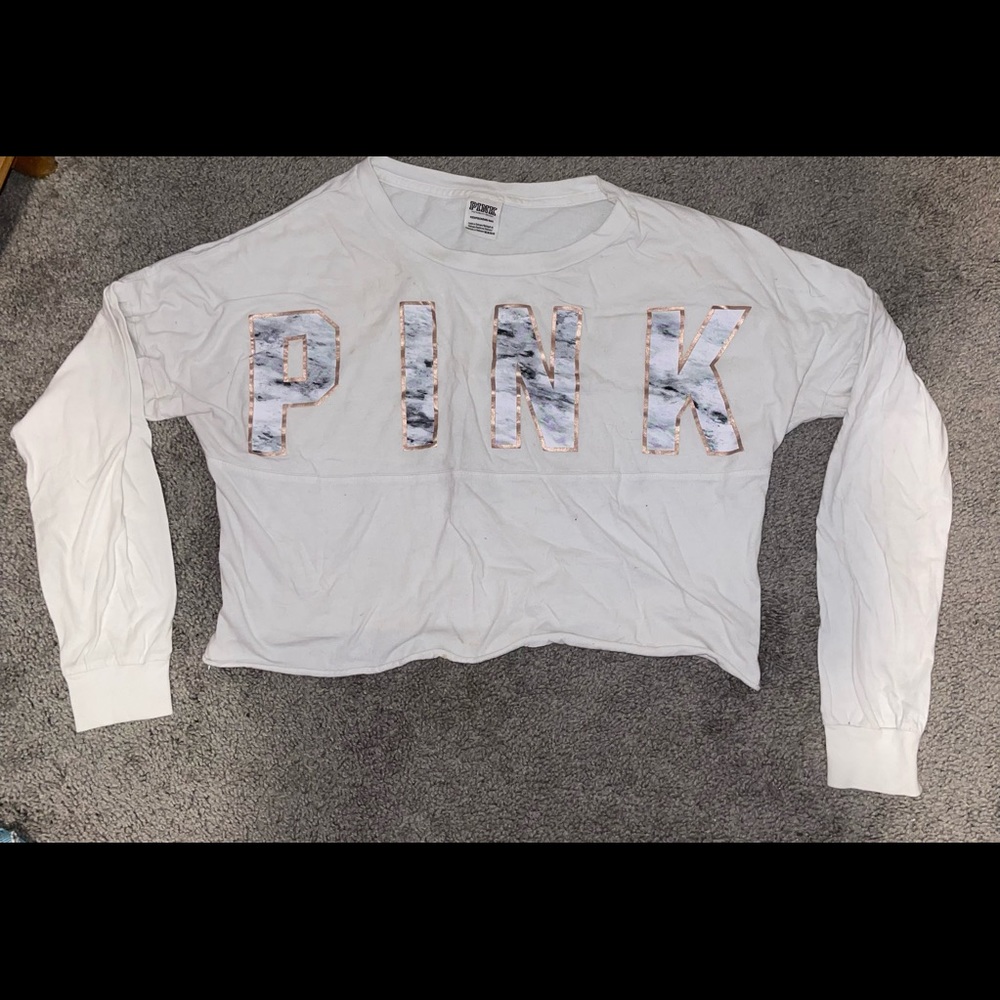 PINK long sleeve crop top